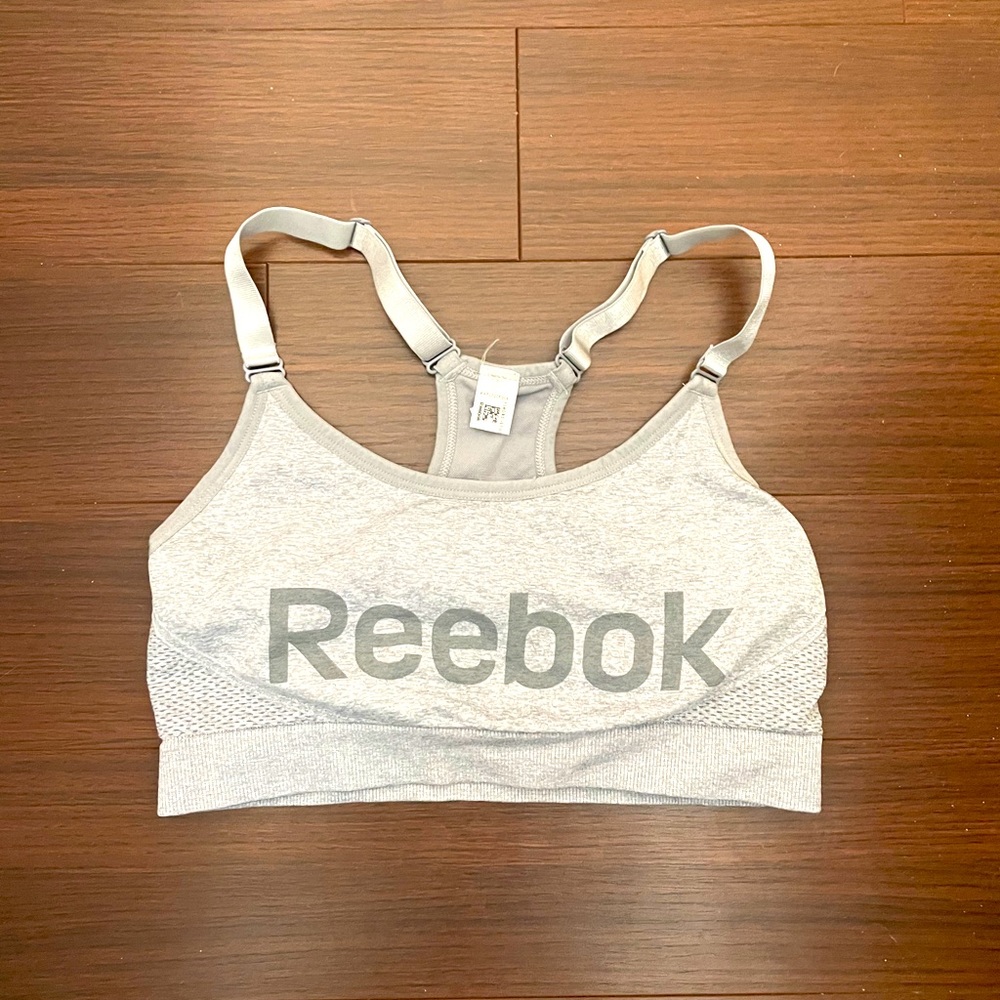 Reebok gray racerback sports bra size small